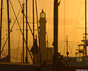 Chania lighthouse at sunset