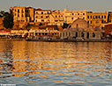 Chania sea front at sunset
