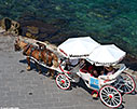 Horse-drawn carriage in Chania harbour