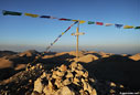 Prayer flags on the summit of Pachnes