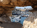 Chania harbour through a hole