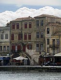 Old houses on the sea front of Chania harbour