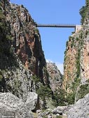 The bridge of Aradena seen from inside the gorge