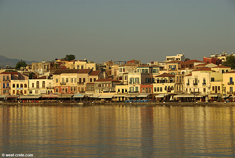 Chania harbour early in the morning  - click to enlarge