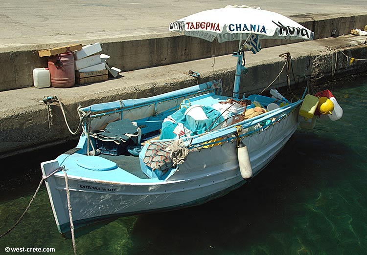 A small fishing boat in Chania harbour - click to enlarge