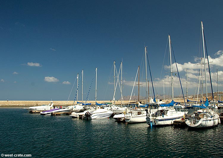 Sailing boats in Chania harbour - click to enlarge