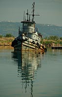 Abandoned tugboat in Souda harbour
