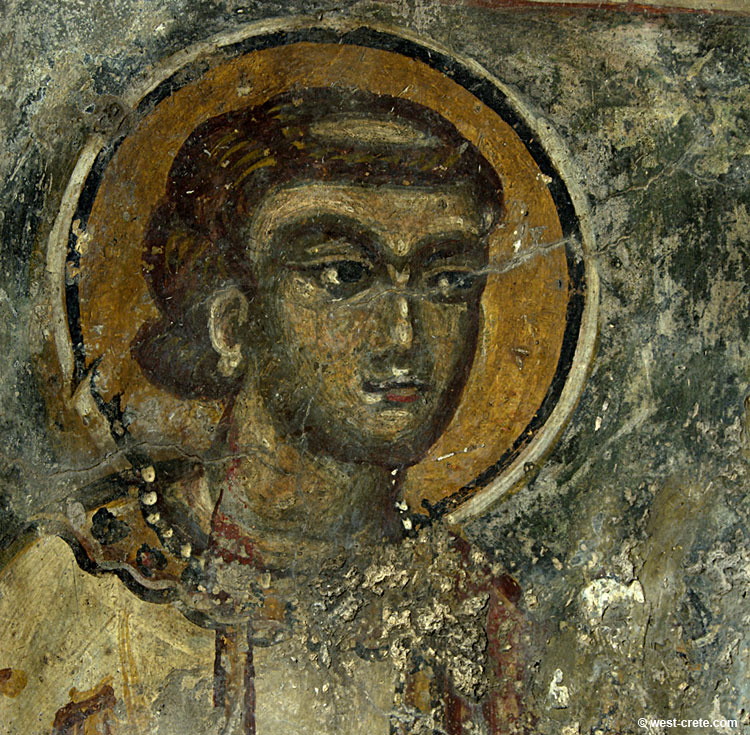 Detail of a fresco in the chapel of Agios Stefanos (near Spilia) - click to enlarge