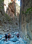Walking in the gorge of Samaria
