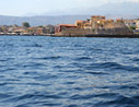 Arriving at the harbour of Chania