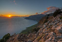 Sunset in the bay of Agia Roumeli