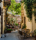 Café in an alley of Chania