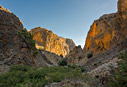 Evening sunlight in the gorge of Aradena