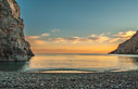 Agiofarango beach at sunset time