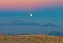 A moon eclipse in the mountains