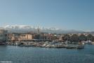 Chania harbour in winter