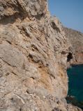 A section of the path connecting Sweet Water beach (and Loutro of course) to Hora Sfakion was built in a cliff and can be daunting if you suffer from vertigo. The path is quite wide and perfectly safe but of course that will not prevent some people from having trouble with it