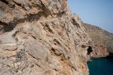 A section of the path connecting Sweet Water beach (and Loutro of course) to Hora Sfakion was built in a cliff and can be daunting if you suffer from vertigo. The path is quite wide and perfectly safe but of course that will not prevent some people from having trouble with it